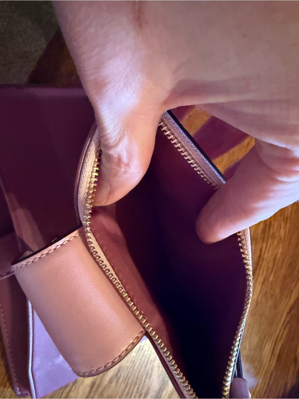 Coach Pink Leather Wristlet Clutch - Picture 3 of 5